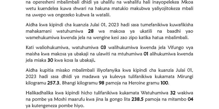 WATUHUMIWA 28 WA MAKOSA YA UKATILI WAFIKISHWA MAHAKAMANI